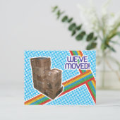 80s Retro Verhuisaankondiging Aankondigingskaart (Staand voorkant)