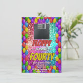 80's Retro Verjaardag Mixtape Throwback Party Uitn Kaart (Staand voorkant)