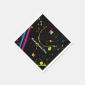80's Retro Verjaardagsfeest Neon Glow Splatter Servet (Hoek)