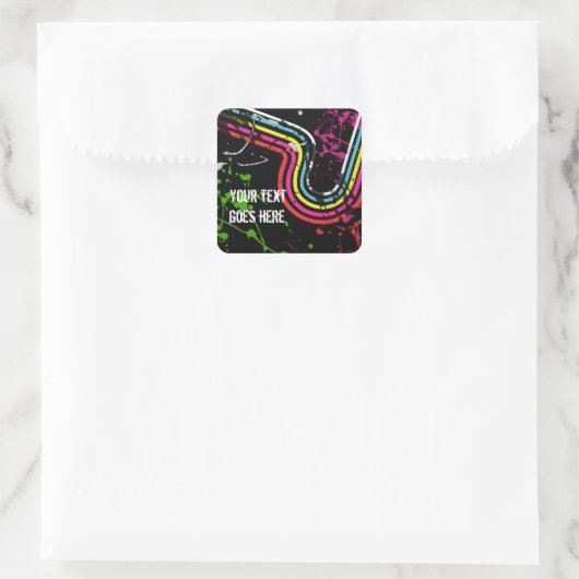 80's Retro Verjaardagsfeestje gunst sticker (Tas)