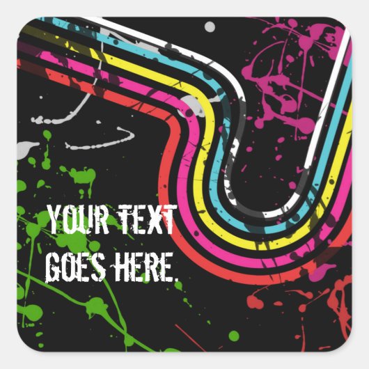 80's Retro Verjaardagsfeestje gunst sticker (Voorkant)