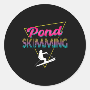 80s retro vijver skim apparatuur ski vijver skimst ronde sticker