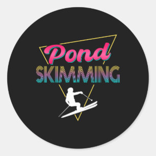 80s Retro Vijver Skimming Apparel Ski Pond Skimmer Ronde Sticker