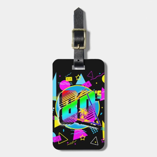 80'S RETRO VINTAGE OLD SCHOOL STIJL BAGAGELABEL (Voorkant verticaal)