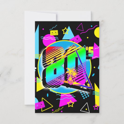 80'S RETRO VINTAGE OLD SCHOOL STIJL BEDANKKAART (Voorkant)