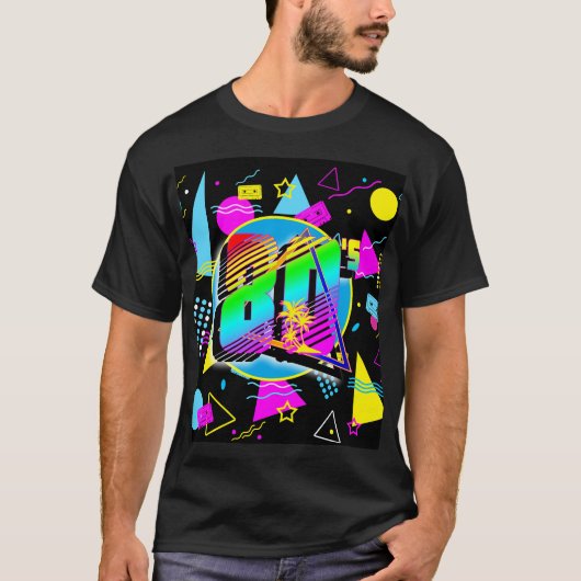 80'S RETRO VINTAGE OLD SCHOOL STIJL T-SHIRT (Voorkant)