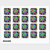 80'S RETRO VINTAGE OLD SCHOOL STIJL VIERKANTE STICKER (Vel)