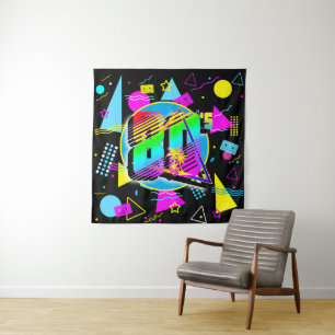 80'S RETRO VINTAGE OLD SCHOOL STIJL WANDKLEED