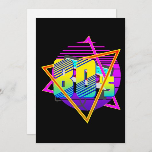 80's Retro Vintage Zonsondergang Kaart (Voorkant / Achterkant)