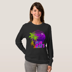80s retro vintage zonsondergang t-shirt