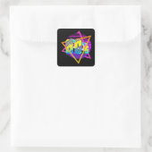80's Retro Vintage Zonsondergang  Vierkante Sticker (Tas)