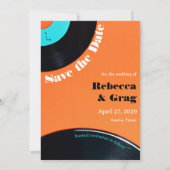 80s Retro vinyl Record foto slaat de datum op Kaart (Achterkant)