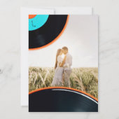80s Retro Vinyl Record Foto Wedding Invitation Kaart (Achterkant)