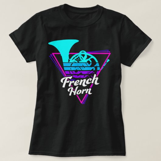 80s Retro Wave French Horn3 T-shirt (Design voorkant)