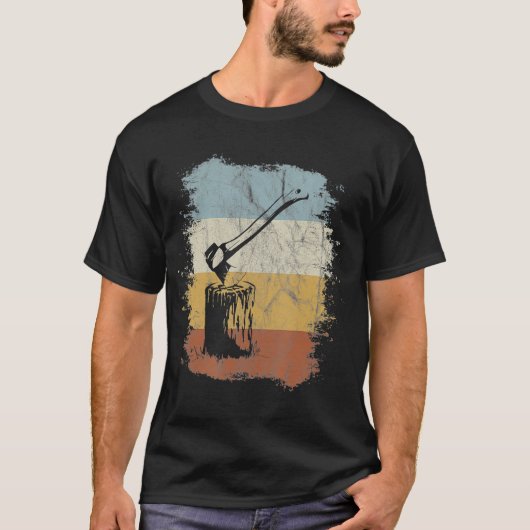 80s Retro Wood Chopping  Ax Lumberjack T-shirt (Voorkant)