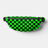 80S RETRO ZWART GROEN SCHAAKBORD FANNY PACK HEUPTASJE (Liggend)