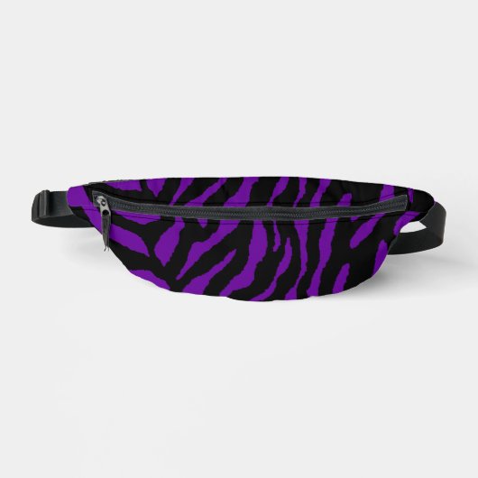 80s RETRO ZWART PAARSE TIGER STREPEN FANNY PACK Heuptasje (Voorkant)