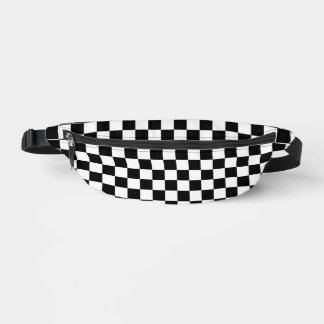 80S RETRO ZWART WIT CHECKERBOARD FANNY PACK HEUPTASJE