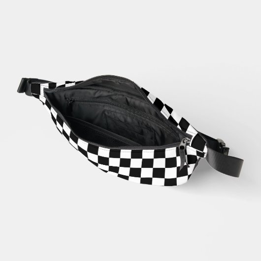80S RETRO ZWART WIT CHECKERBOARD FANNY PACK HEUPTASJE (Open)