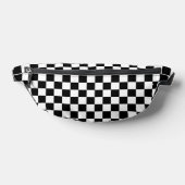 80S RETRO ZWART WIT CHECKERBOARD FANNY PACK HEUPTASJE (Liggend)