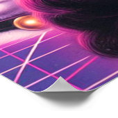 80s Retrowave Cat Woman Poster (Hoek)