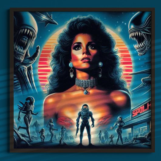 80s Retrowave Sci-Fi Vrouw Poster