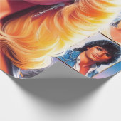 80s Retrowave Vrouw Cadeaupapier (Hoek)