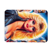 80s Retrowave Vrouw Magneet (Horizontaal)