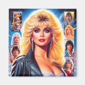 80s Retrowave Vrouw Magneet (Voorkant)