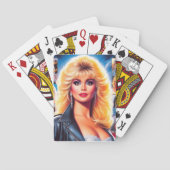 80s Retrowave Vrouw Pokerkaarten (Achterkant)
