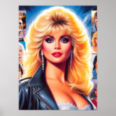 80s Retrowave Vrouw Poster (Voorkant)
