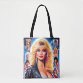 80s Retrowave Vrouw Tote Bag (Voorkant)