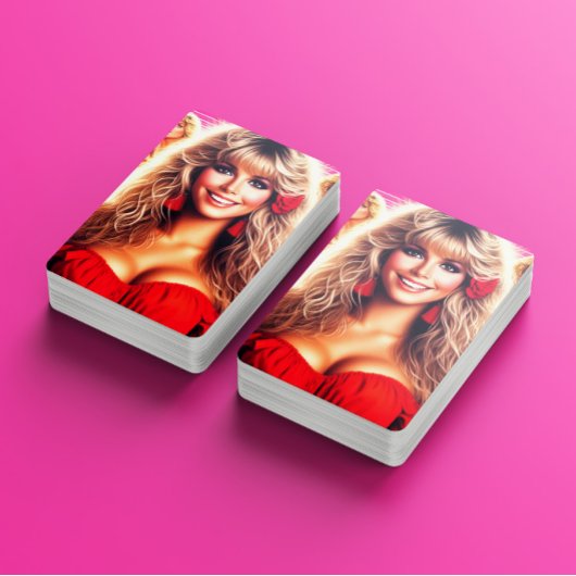 80s Retrowave Woman Pokerkaarten