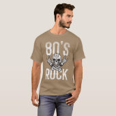 80S Rock And Roll Distressed Music Guitar Band fam T-shirt (Voorkant volledig)