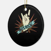 80s Rock Band 80's rock-'n-roll muziekliefhebber R Keramisch Ornament (Links)