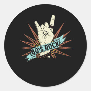 80s Rock Band 80's rock-'n-roll muziekliefhebber R Ronde Sticker