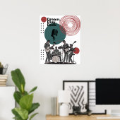 80's Rock Band Poster (Thuiskantoor)