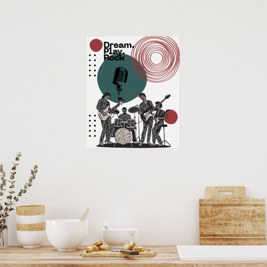 80's Rock Band Poster (Keuken)