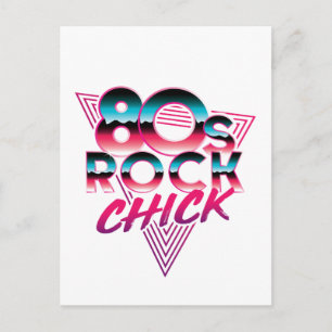 80s Rock Chick 1980s Muziek Liefhebber Briefkaart