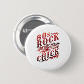 80s Rock Chick Eighties Music Ronde Button 5,7 Cm (Voorkant /achterkant)