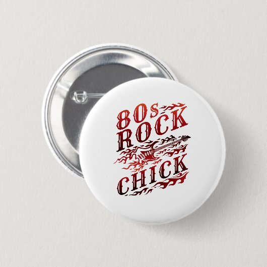 80s Rock Chick Eighties Music Ronde Button 5,7 Cm (Voorkant /achterkant)