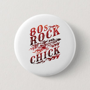 80s Rock Chick Eighties Music Ronde Button 5,7 Cm