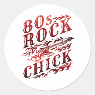 80s Rock Chick Eighties Music Ronde Sticker