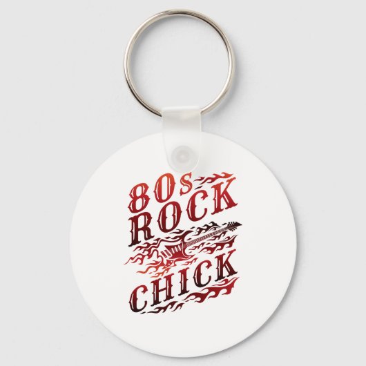 80s Rock Chick Eighties Music Sleutelhanger (Achterkant)