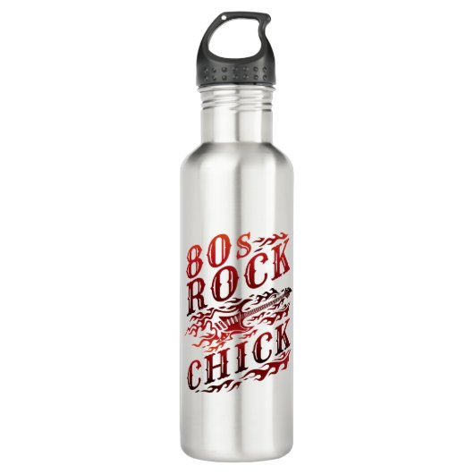 80s Rock Chick Eighties Music Waterfles (Voorkant)