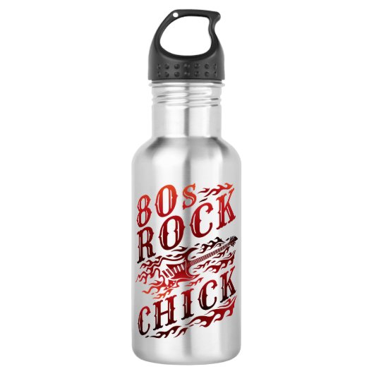 80s Rock Chick Eighties Music Waterfles (Voorkant)