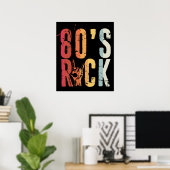 80's Rock Vintage Retro Music Band Poster (Thuiskantoor)