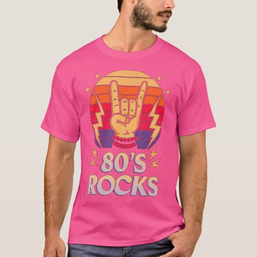 80'S Rocks 1980 Rock And Roll Party T-shirt (Voorkant)