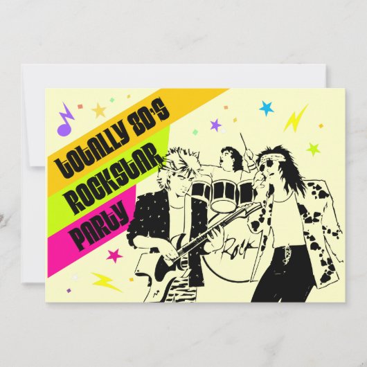 80's Rockstar Party uitnodiging (Voorkant)