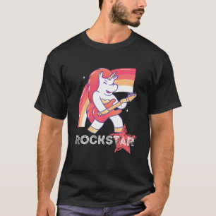 80'S Rockstar Unicorn Classic Rock Guitar T-shirt